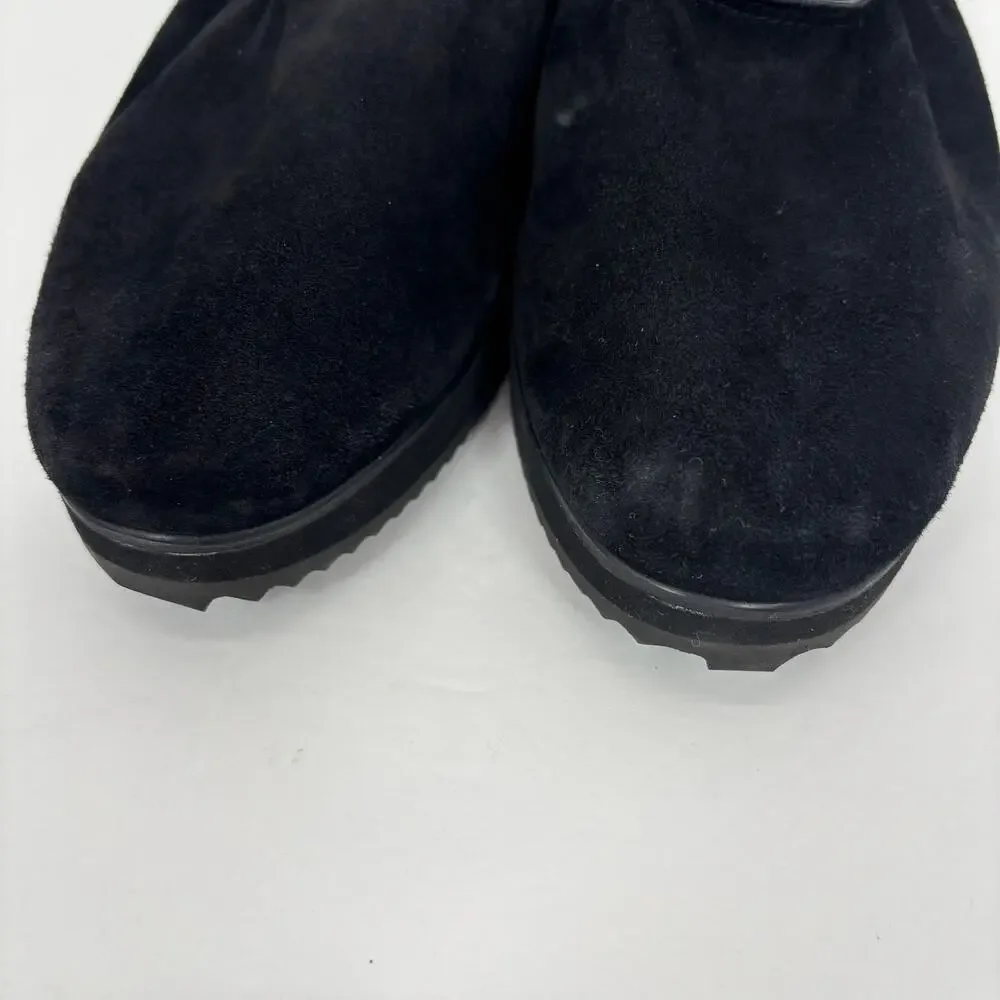 Eileen Fisher Wedge Ballet Flat Slip On Shoes 10 Blk Suede Minimalist Lagenlook
